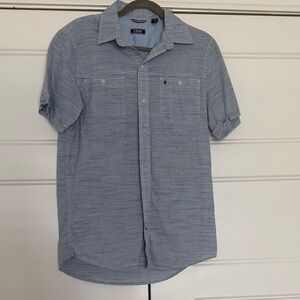 Izod Men's Light Blue Casual Button Down Shirt